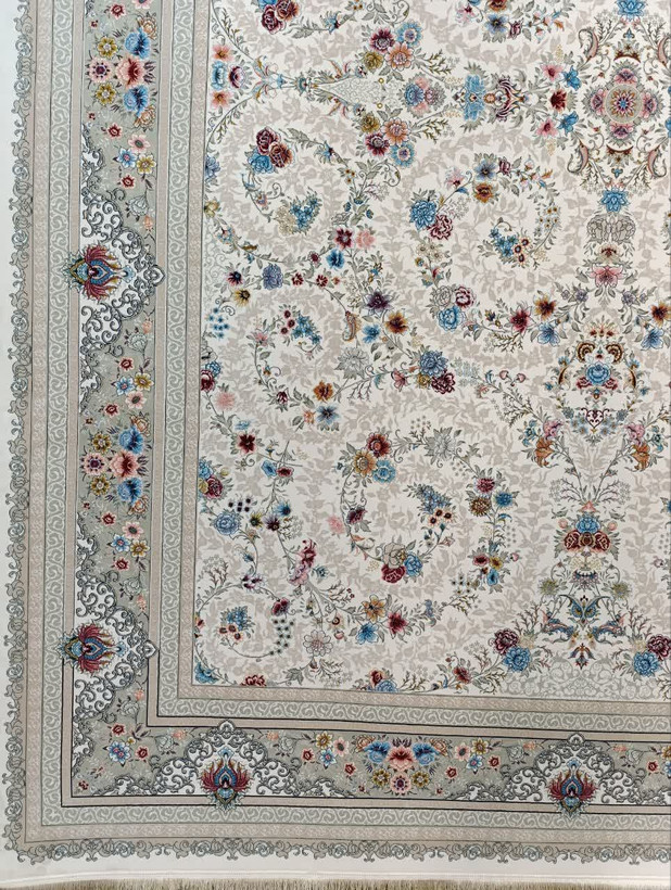 نمای حاشیه فرش باغ گل